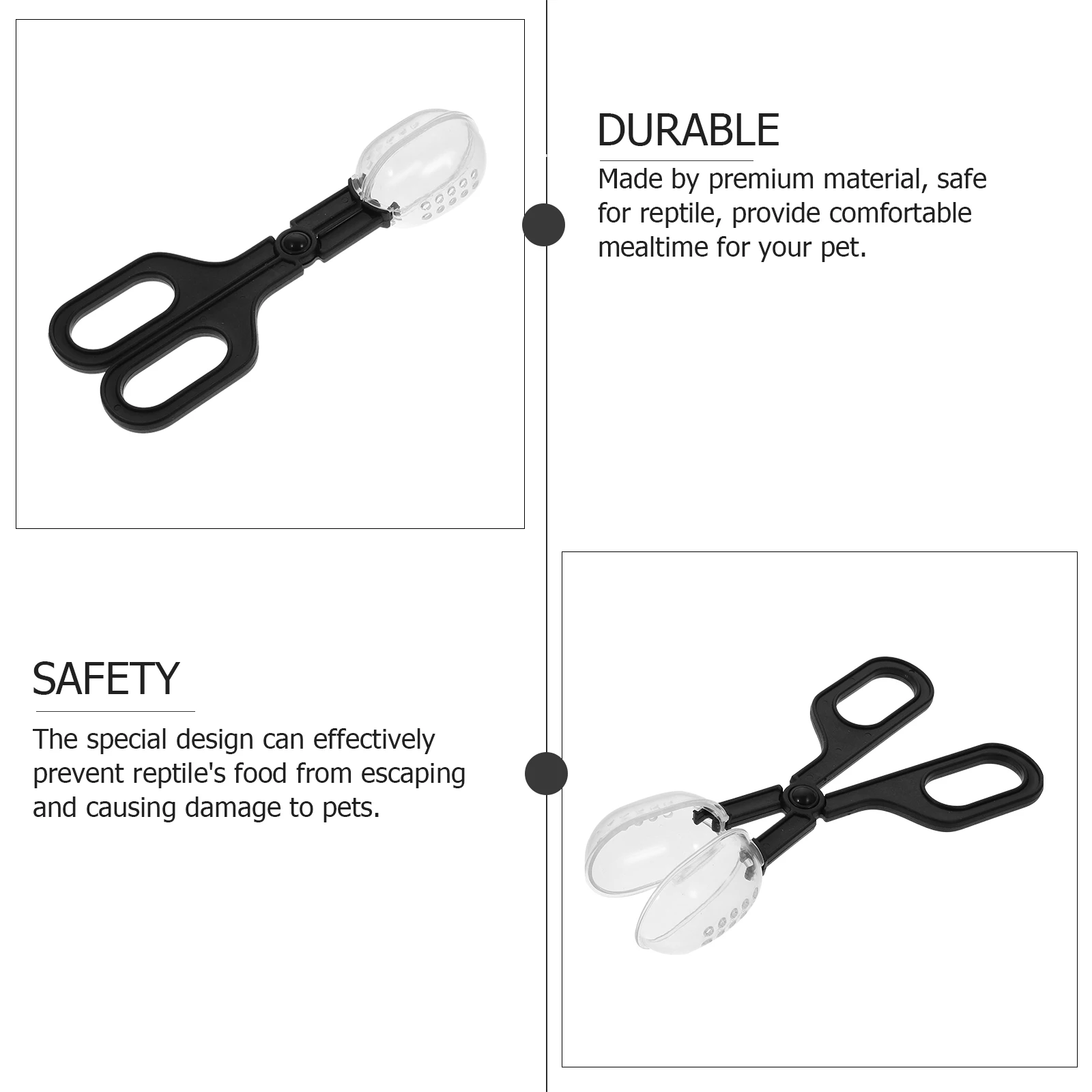 

Reptile Terrarium Clip Insect Grabber Eco Material Bite Proof Reptile Supplies Glass Clean Clip Turtle Tank