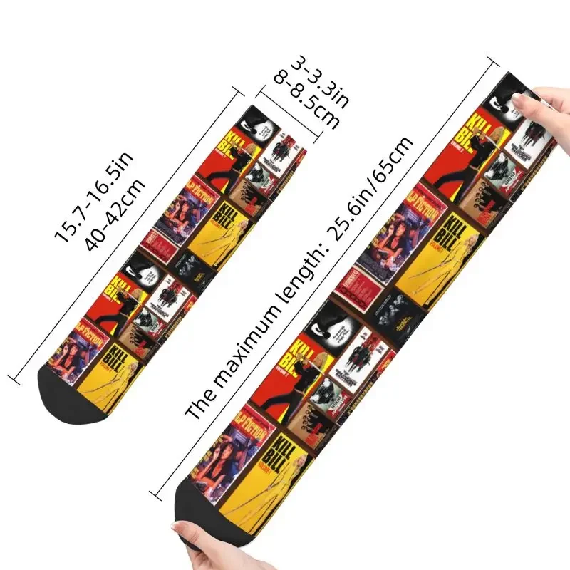 Y2K Quentin Tarantino Movie Collage For Women Men Stretch Summer Autumn Winter Pulp Fiction Kill Bill Crew Socks