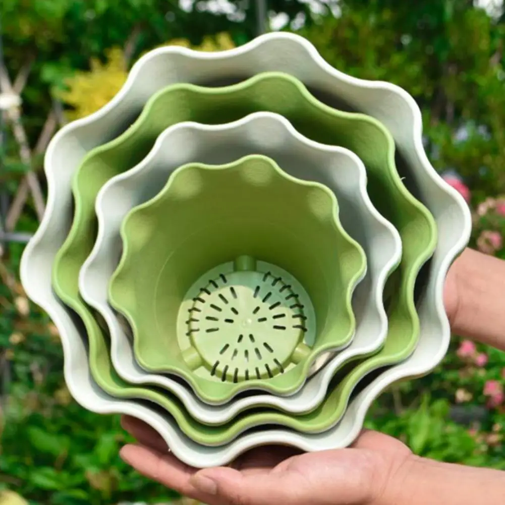 Capacity Flower Containers Flower Pots with Drainage Holes Tray Saucers Edge Planter for Indoor Outdoor Plants for Roses