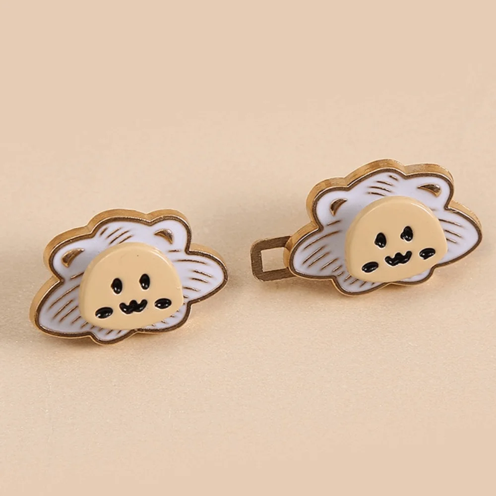Lion Shape Flat-Base Jean Buttons No-Sew Installation Portable Pant Waist Tightener Cartoon Adjustable
