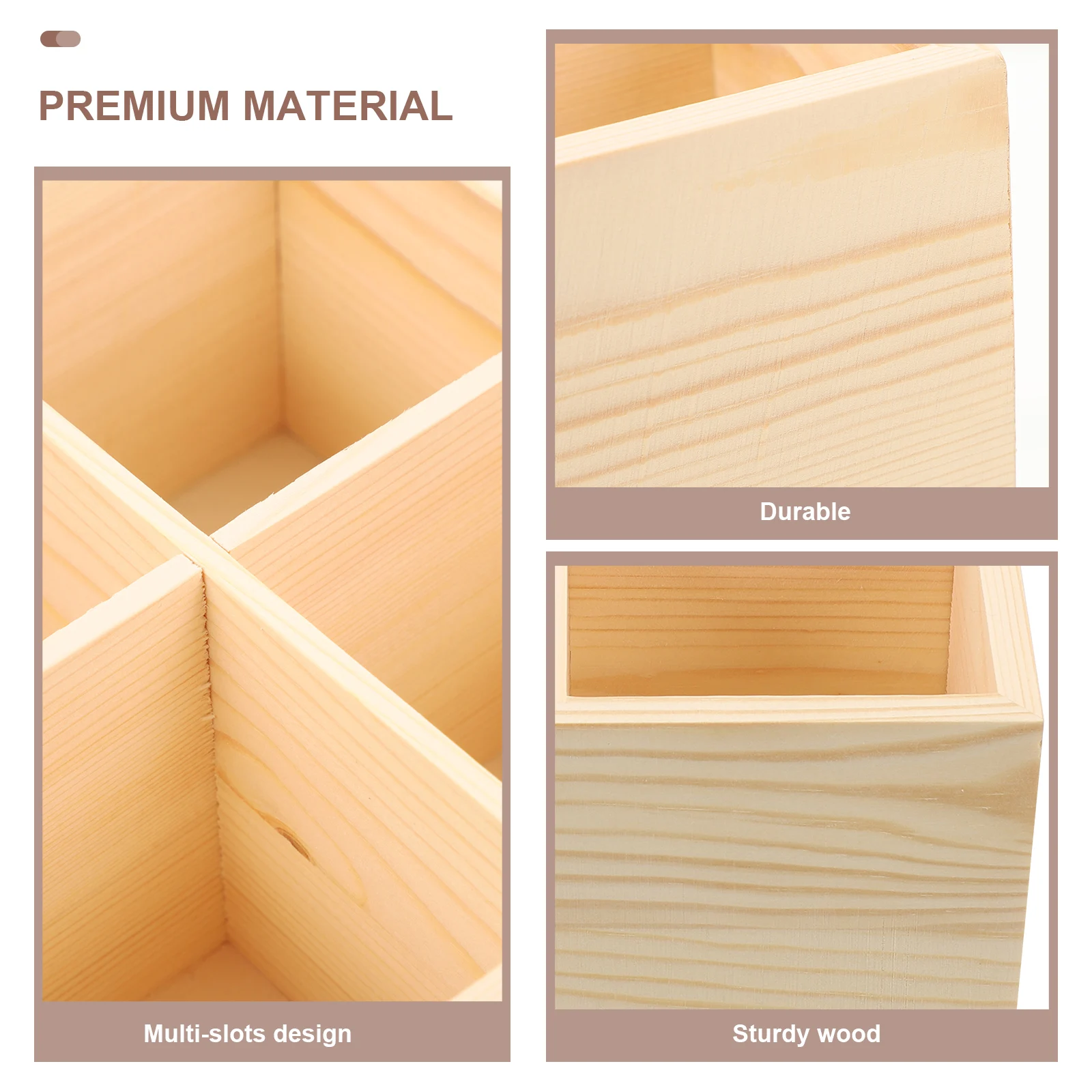 

Marker Pen Box 120 Slots Large Capacity Wooden Desk Organizer for Pens Brushes Pencil Holder Office Supplies Travel
