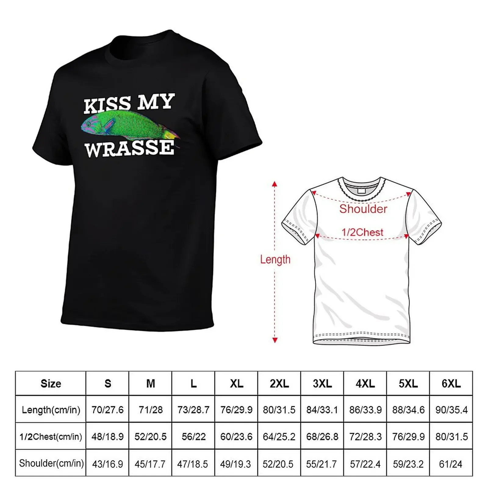 Kiss My Wrasse Lunare Wrasse Saltwater Aquarium Design T-Shirt plus sizes man clothes anime Men's clothing