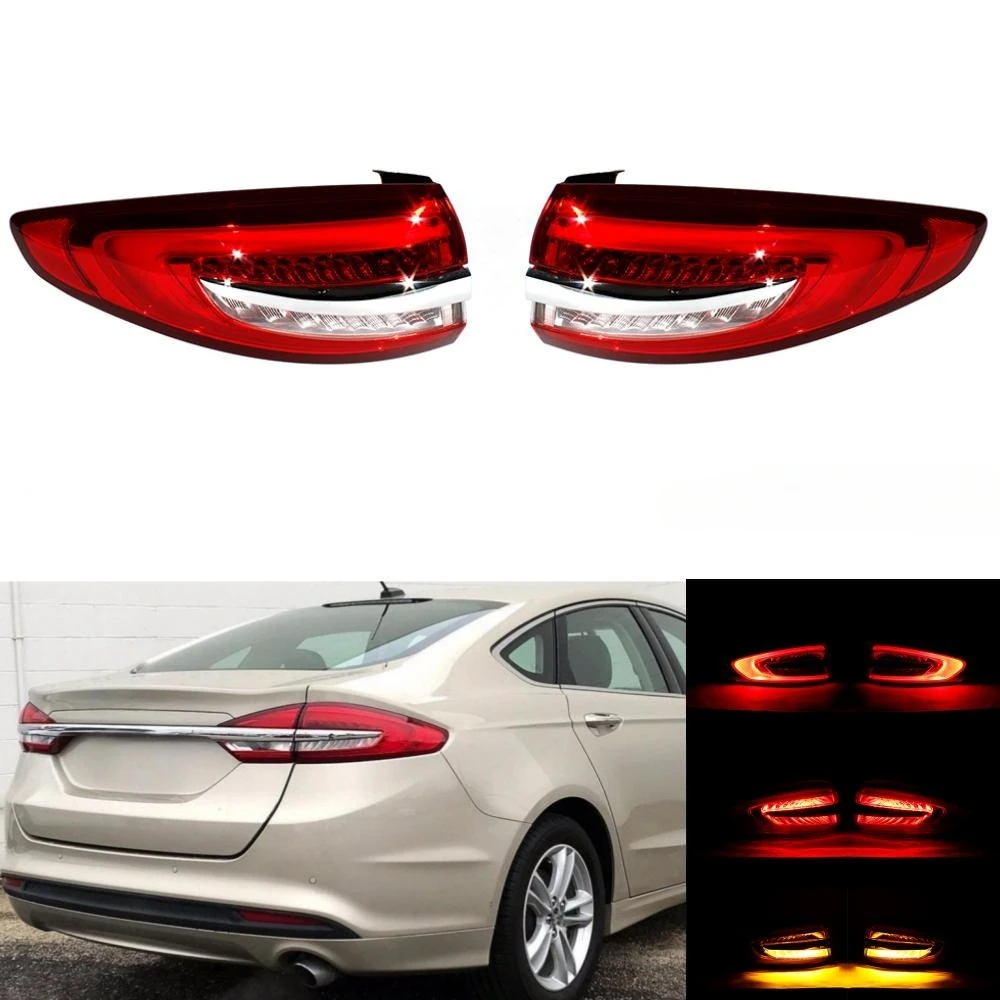 

Pair Outer Side Tail Rear Lamp Light With Bulbs HS73-13405-AD HS73-13404-AD For Ford Fusion 2017 2018 2019 2020 2021 2022