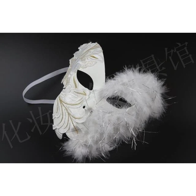 White Flowers Lace Whole Face Venetian Masquerade Mask Princess Women Halloween Christmas Festival Cosplay Party Handmade Toys