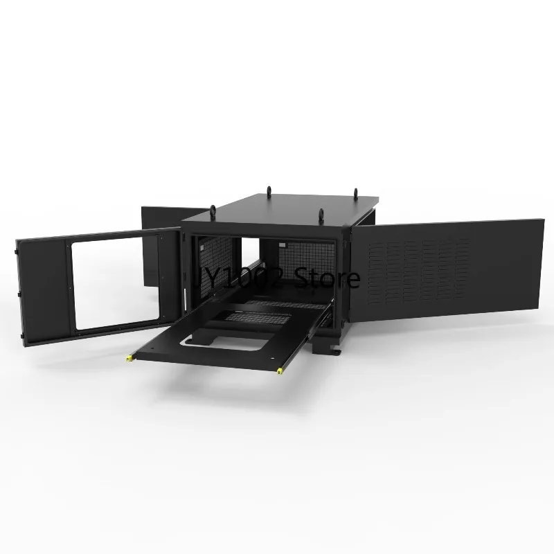 Weatherproof Projector Cabinet with Integrated Fan, Temp Humidity Controller, Sliding Rails for Simple Outdoor Projector Setup