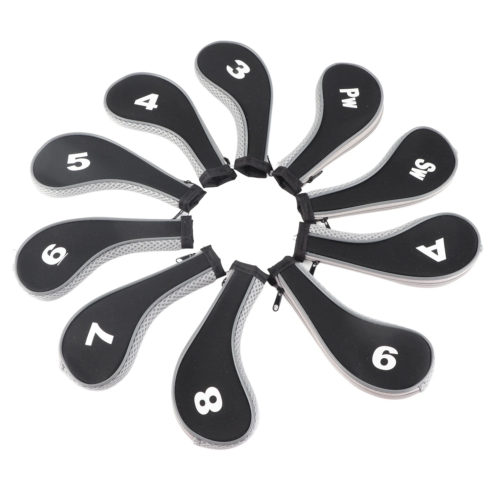 10 قطع من أغطية رأس حديدية لنادي الجولف من النيوبرين، مجموعة واقية من ملحقات الجولف (أحمر)