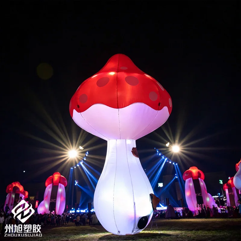 Inflatable mushroom, with a blower, plant-like model, used for eye-catching fairy tale decoration