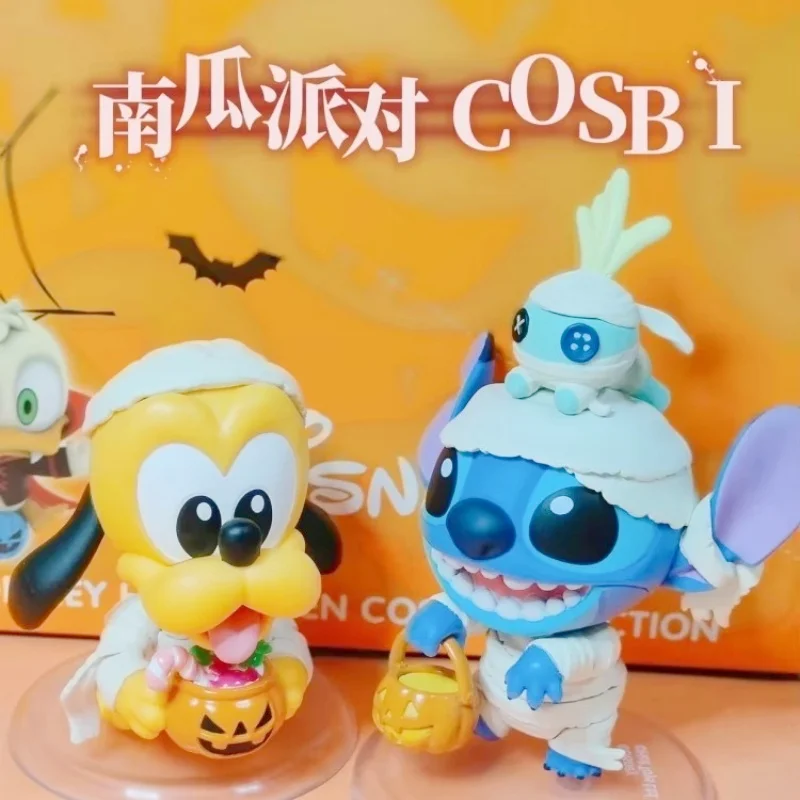 

Hot Toys Disney Mickey And Friends Pumpkin Halloween Blind Box Mystery Figure Cosbi Collection Decorative Toy Surprise Gift