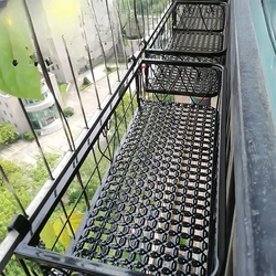Balcony Flower Stand Wrought Iron Railing Multi-layer Hanging Flowers Pot Rack Wall Green Radish Succulent Plant Shelves