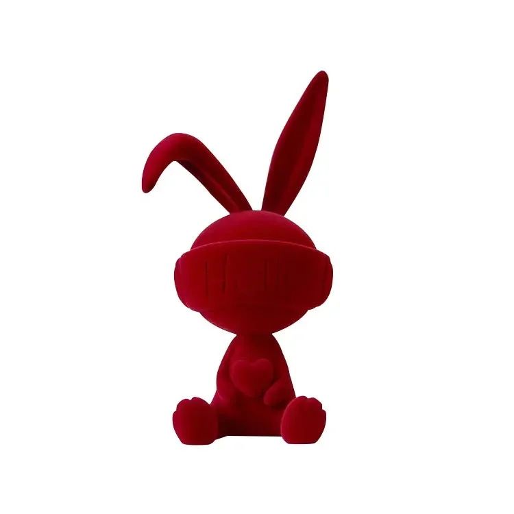 Light luxury modern flocking rabbit ornament model room children's room living room TV cabinet wine cabinet creative home ac