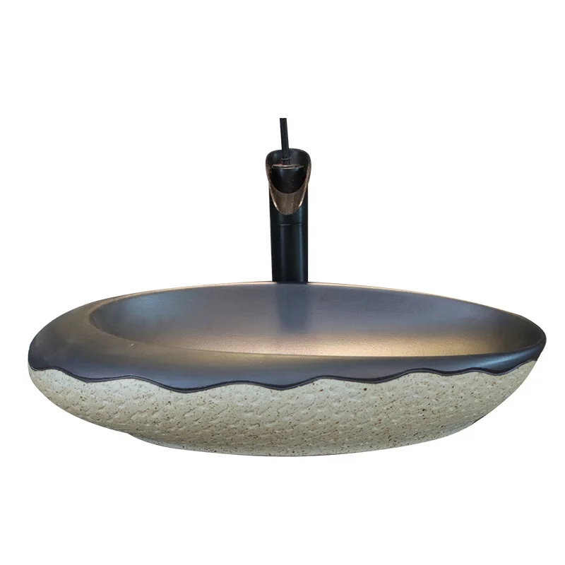 

Керамическая раковина для ванной комнаты, овальная, настольная, одинарная, в европейском стиле