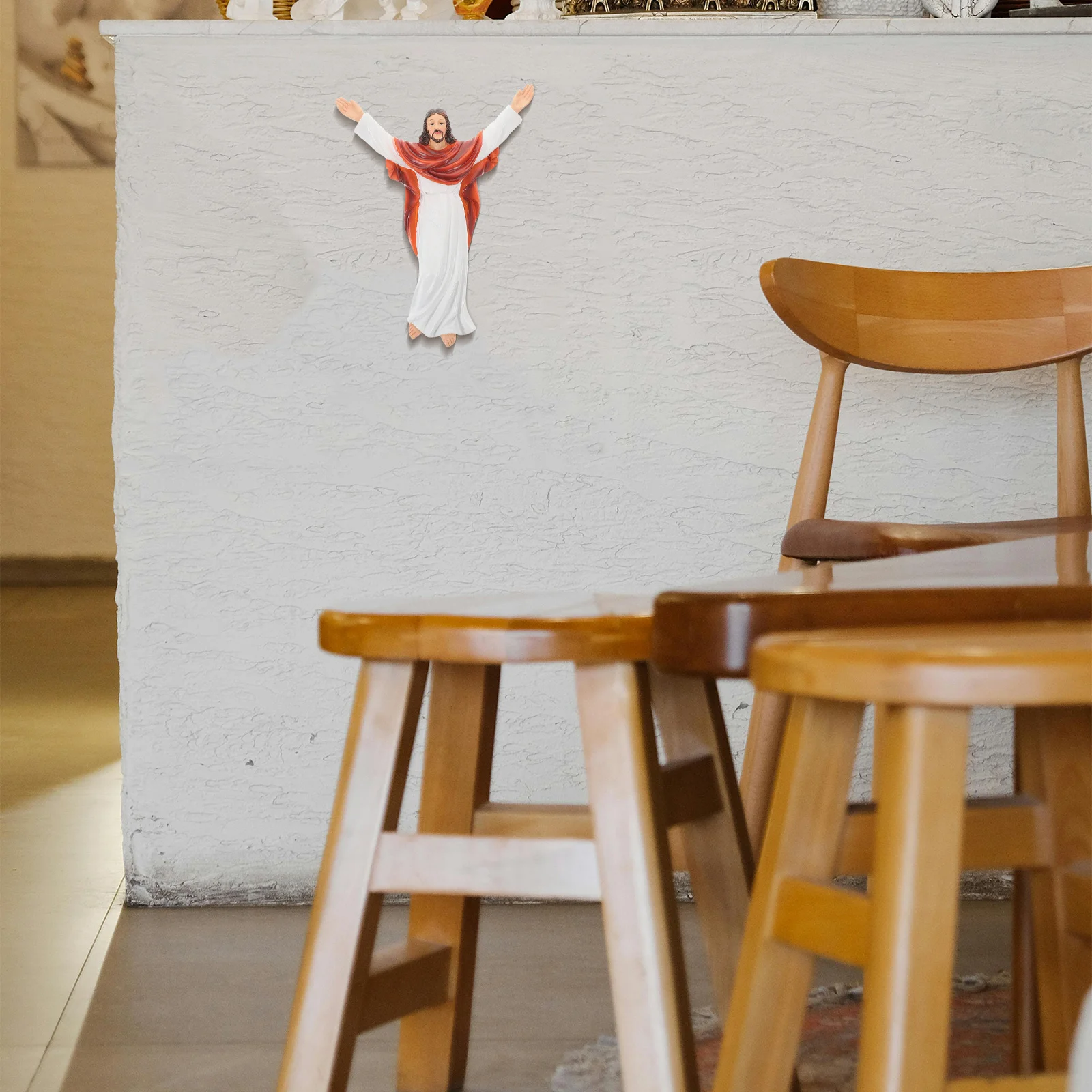 

22Cm Resin Easter Character Statue Classical Wall Pendant for Home Church Decoration Religious Art Craft Display