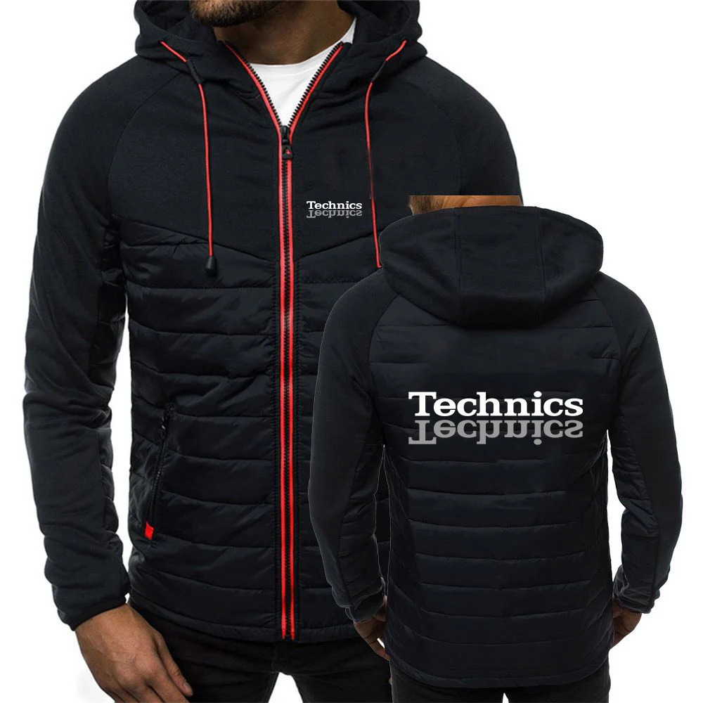 

Technics 2023 Men's Dj 1200 Turntable Music New Autumn Fashionable Printing Color Block Zipper Hooded Casual Warm Coats Jackets