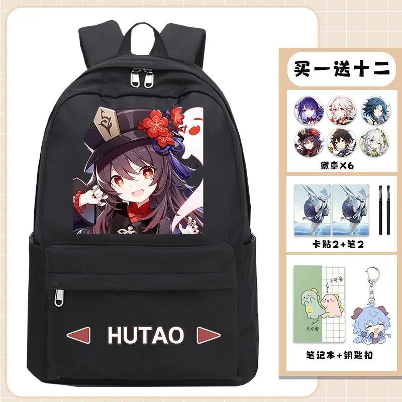 Genshin Impact Anime Two-Dimensional Student Backpack For Third To Sixth Grade Middle Simple Large Capacity School Bag ANI