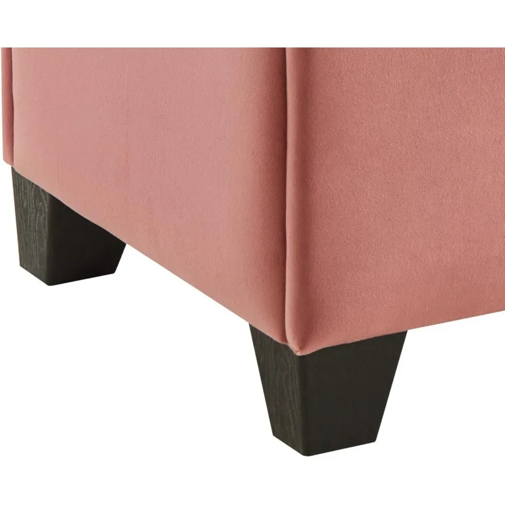 벨벳 수납형 오토만 48인치 침대 끝 벤치 침실 현관 거실 및 기숙사용