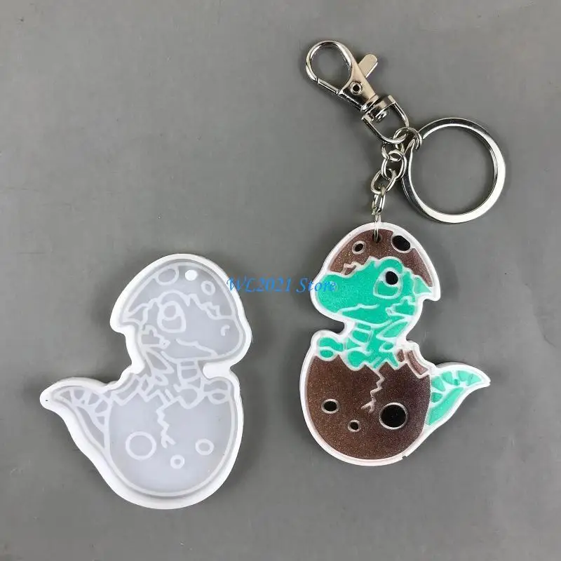 G5GC قالب سيليكون قالب سلسلة المفاتيح عيد الفصح مع ثقب كيرينغ قلادة DIY بها بنفسك الحرفية #3