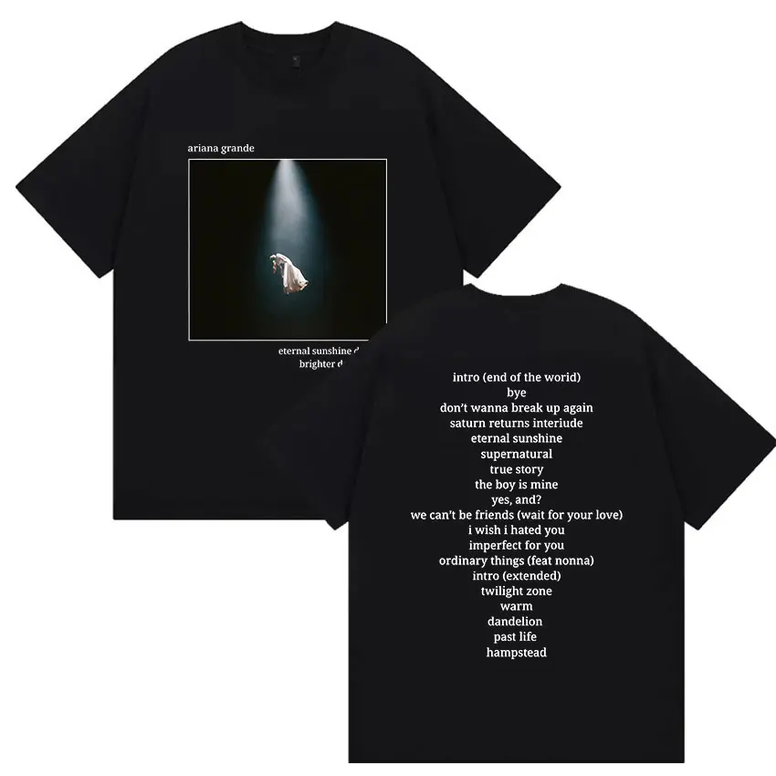 Ariana Grande Brighter Days Ahead Album 2025 camisetas gráficas hombres mujeres Hip Hop moda algodón manga corta Camiseta ropa de calle