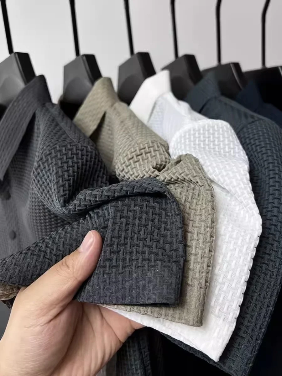 

Летний высококачественный дышащий топ Me Ice Silk ort Sve irt для мужчин на пуговицах Pure Color Cool Feeling