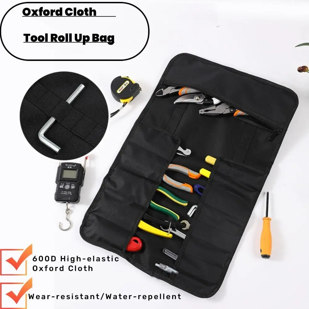 Elastic Coil Folding Reel Rolling Tool Bag Handbag Separate Storage Multi-function Tool Box Portable Oxford Cloth