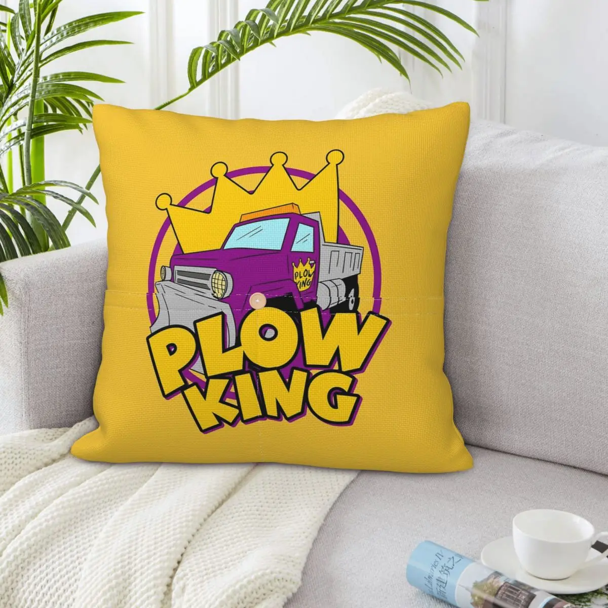 Plow King The Healthy Competition Square Linen Pillowcase Cushion Cover Polyester Decor Bedroom Home Comfort Throw Pillow