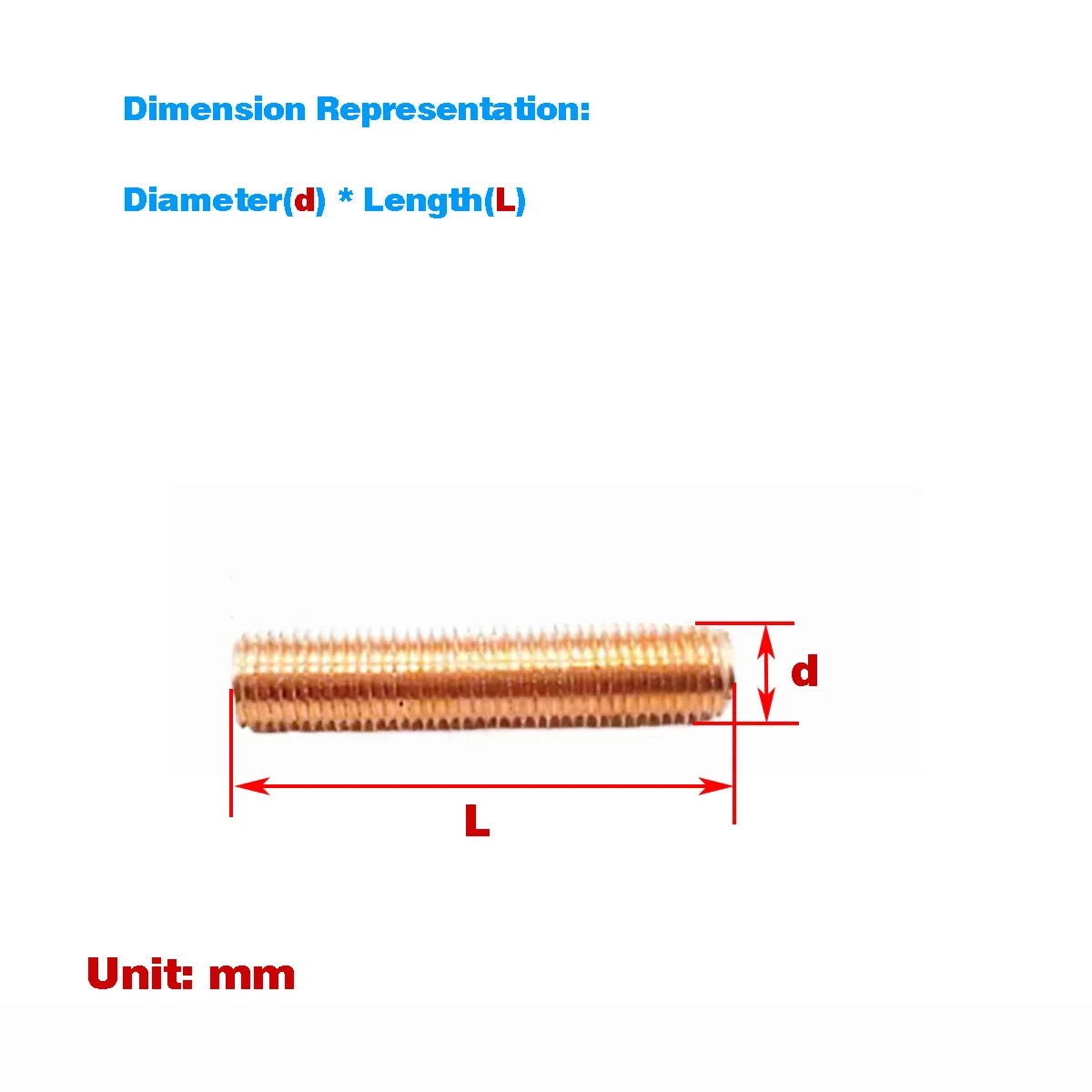 Purple Copper Tooth Rod / Red Copper Threaded Rod M4-M10