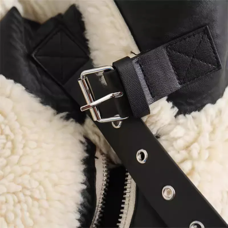 Giacca in Pelle Versatile da Donna Autunno Inverno, Modello Oversize con Cerniera, Maniche Lunghe, Lunghezza Media