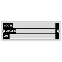 VIN SERIAL ID TAG PLATE DATA BLANK CAR TRUCK HOT ROD EQUIPMENT TRAILER MAKE/MODE