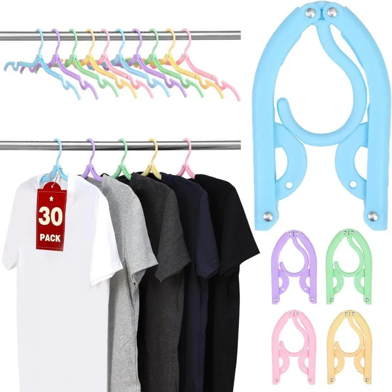 

【15 Pcs Multi-Function Hangers】Magic Space-Saving Closet Organizers, Travel & Home Use with Non-Slip Design-Multicolor set