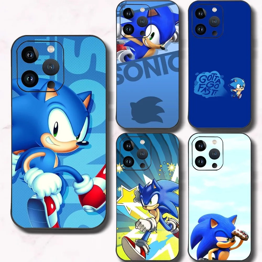 S-Sonics Cute H-Hedgehogs Phone Case For Iphone 15 11 13 14 15 16 Pro Max 7 8 Plus X Xr Xs Max Se2020 12mini Cover Case