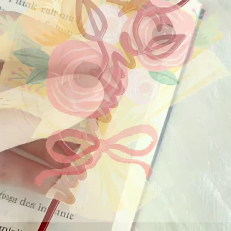 Rose Shaped Bookmark Letter Style Book Page Clip Cute Flower Decoration Romantic Valentine Gift For Reading Lovers Multicolor