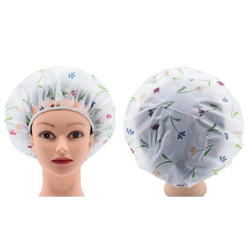 1pcs Waterproof Bath Cap Thickened Waterproof And Oil Fume Hat Women Spa Hair Salon Supplies Shower Cap Bathroom Accessories