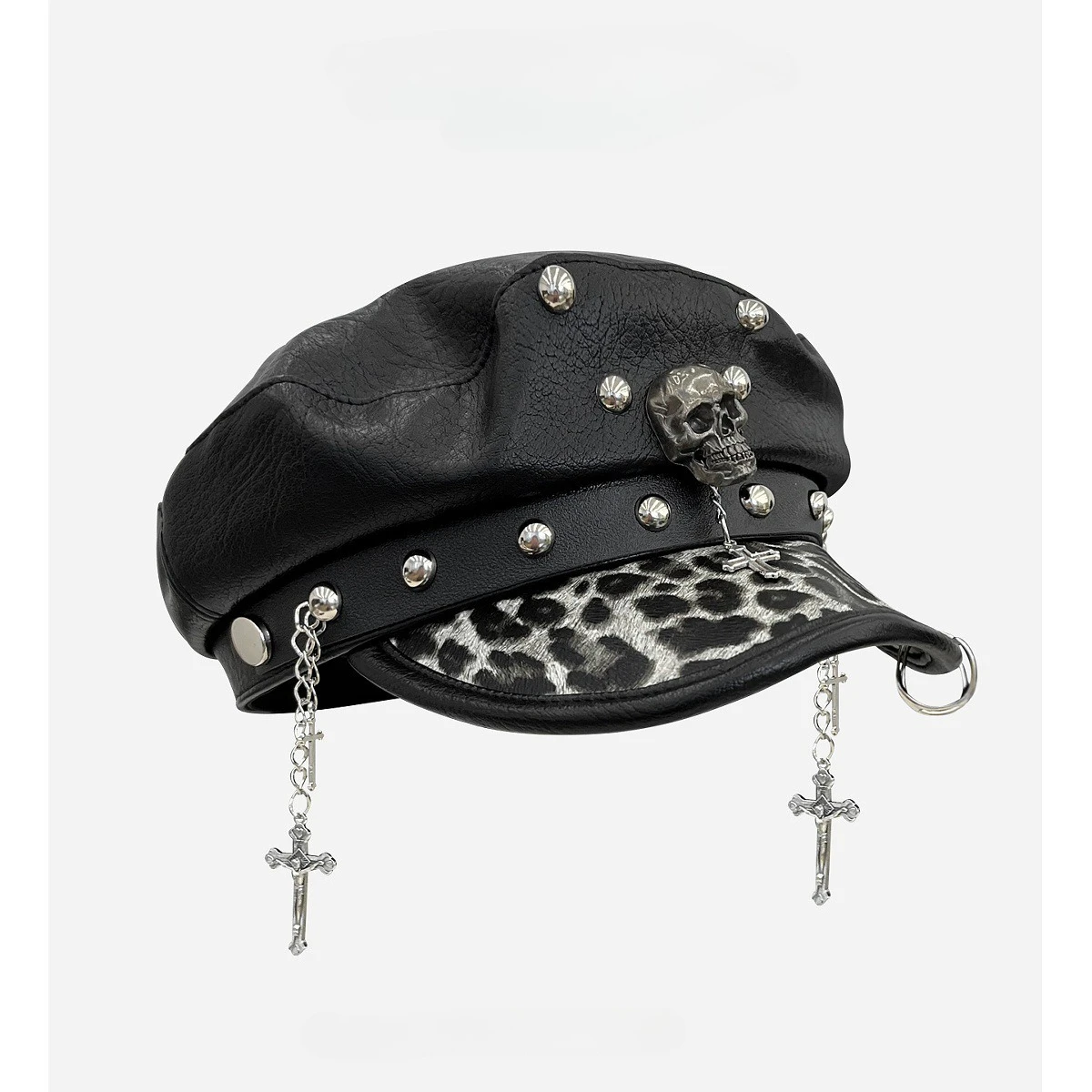 Y2k Lolita Subculture Plaids Stitches Cat Ear Beret Hats for Women Harajuku Sweet Girl Summer Autumn Punk Hottie Cosplay Caps