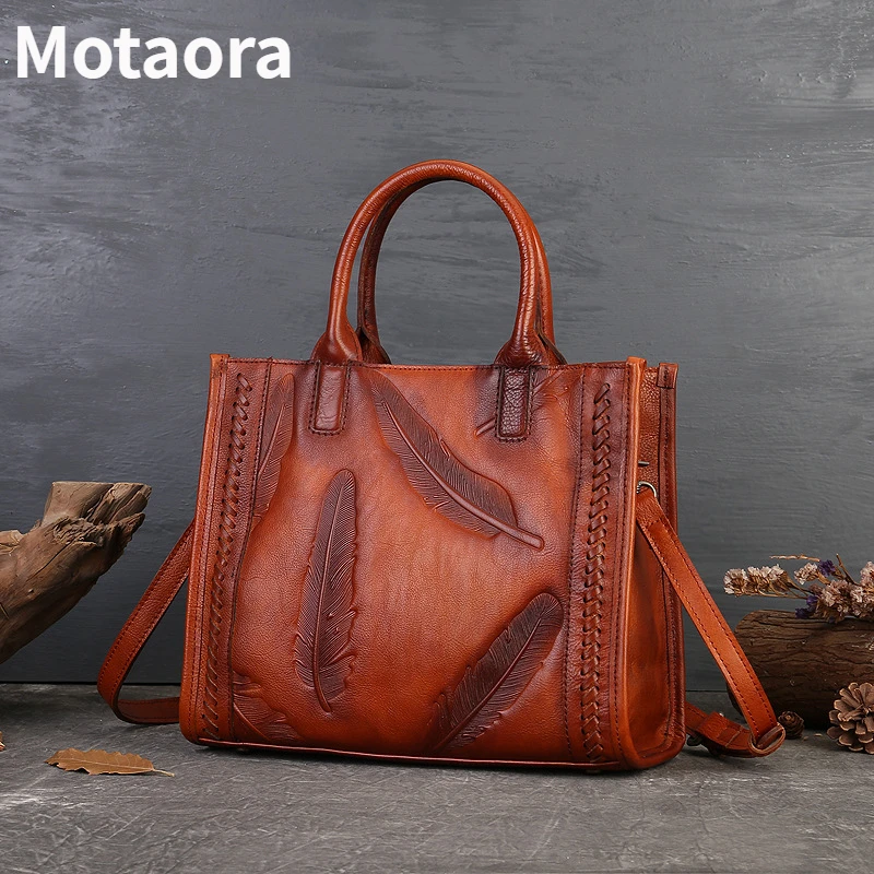 MOTAORA Vintage Purses And Handbags High Quality 2024 Luxury Designer Handbag For Women Genuine Leather Hand Bags For Woman New