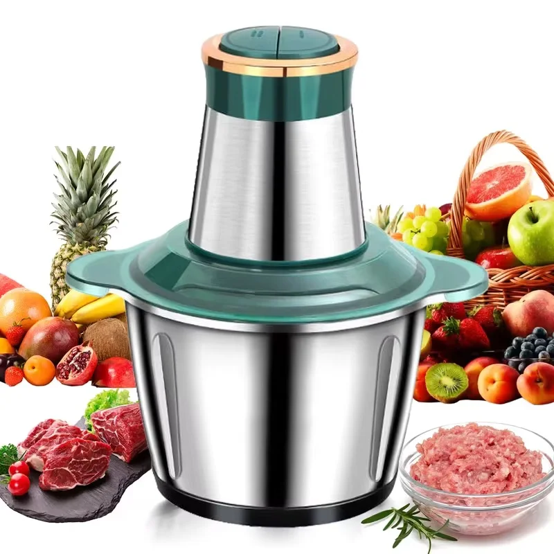 DWiusty Hachoir à viande électrique 3L, Robot culinaire multifonction, Hachoir à légumes, Broyeur de cuisine, Appareil ménager 1