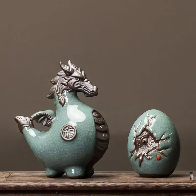 Creative Dragon Decoration Ceramic Lucky Mascot Living Room Wine Cabinet Decoration Office Desktop