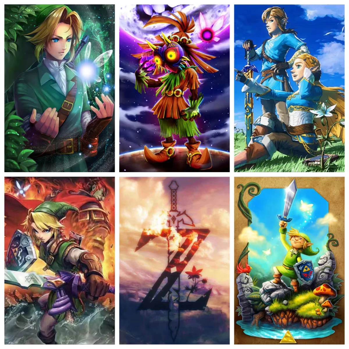 Cartoon Zelda Wall Art Pictures Design Oil Painting By Numbers DIY Kit for Home Decor Canvas Gift Handmade Art Set