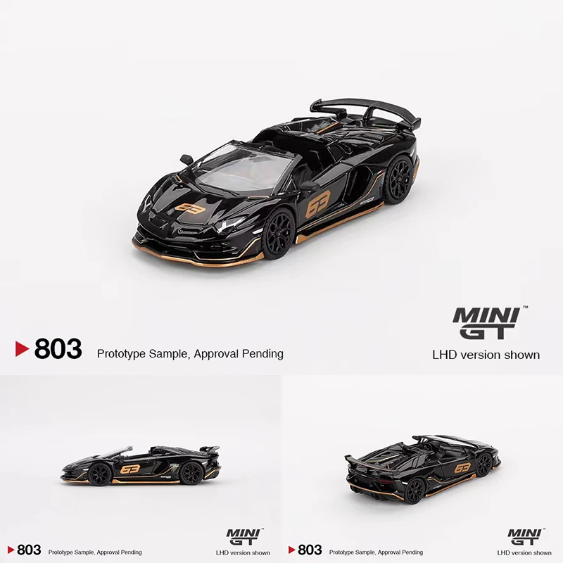 

PreSale MINIGT 803 1:64 Aventador SVJ 63 Roadster Nero Aldebaran Diecast Model Collection Toys