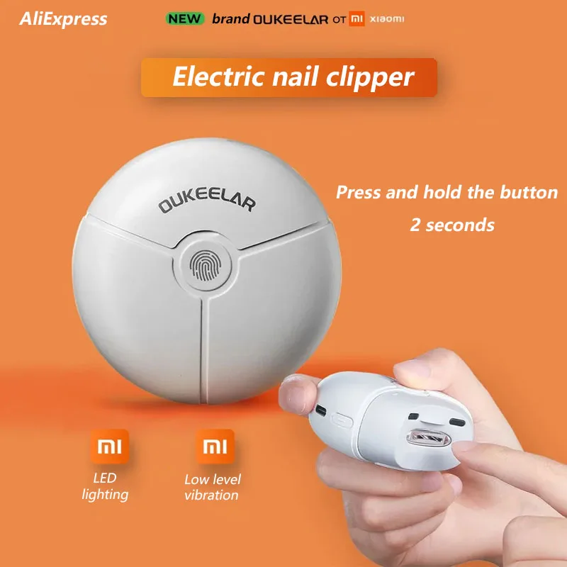 Xiaomi-Coupe-ongles électrique universel EllELAR, ciseaux à ongles vissés, soins des mains