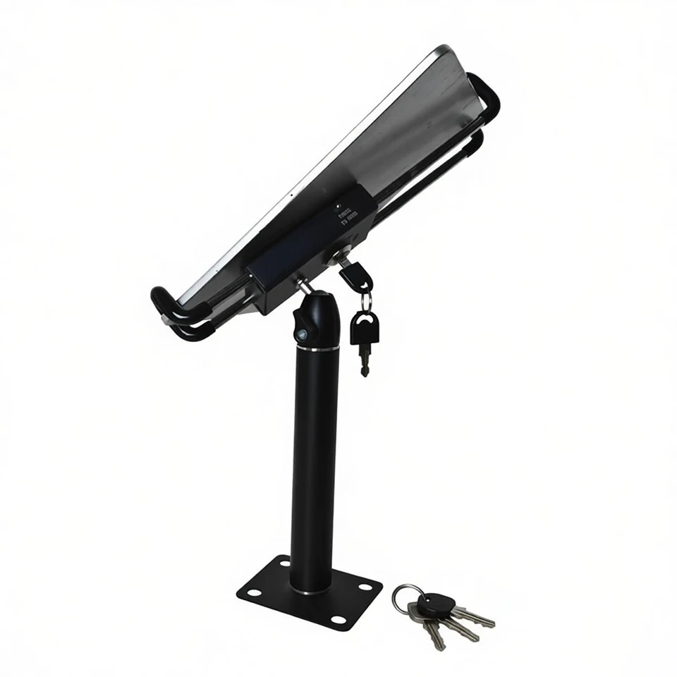 Anti-Theft Desktop Tablet Kiosk Stand Holder Heavy Duty Countertop Tablet POS Display Mount with Security Lock and Key Compatib