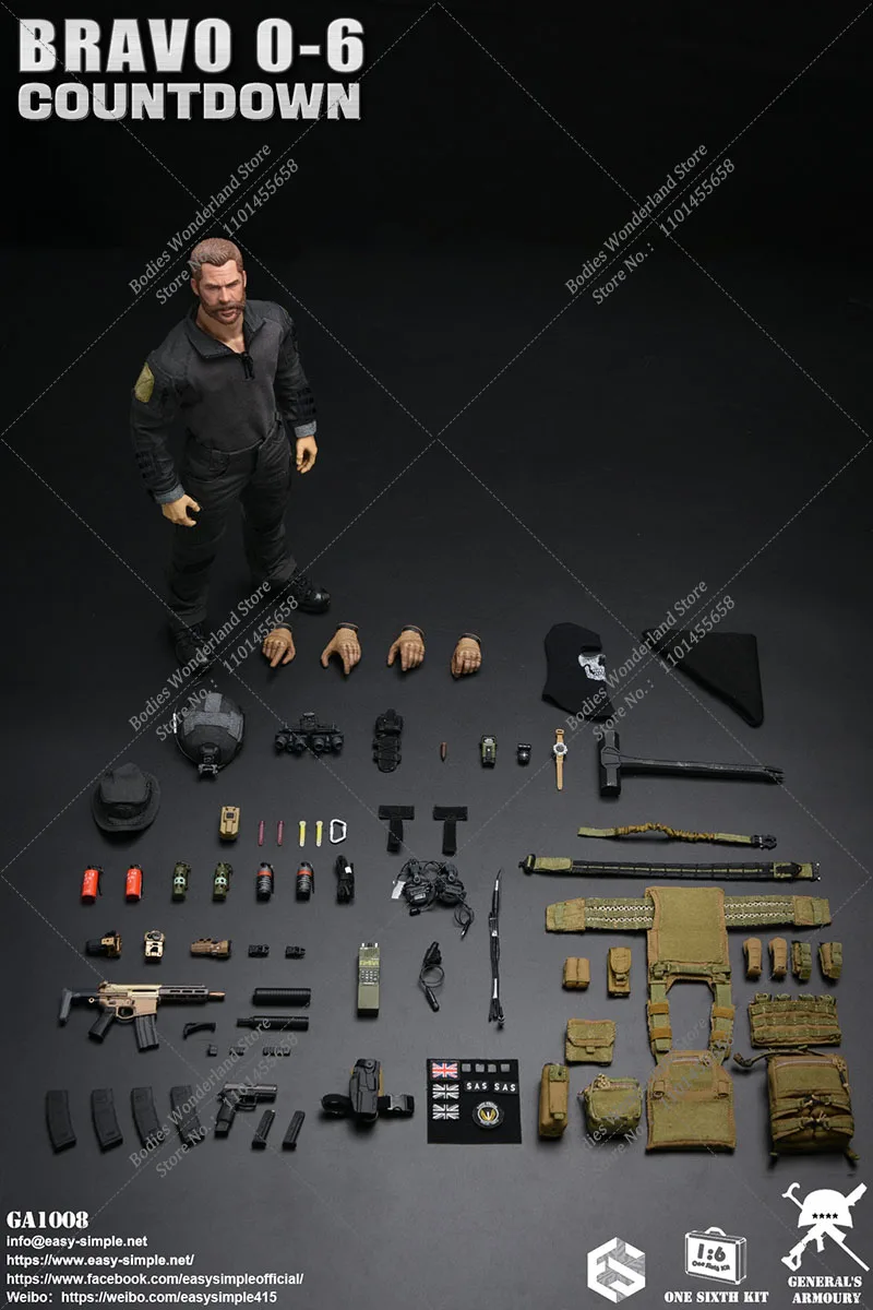 EASY & SIMPLE ES GA1008 1/6 SAS británico guerra moderna servicio aéreo especial John precio jefe conjunto completo 12 ''figura de acción de soldado