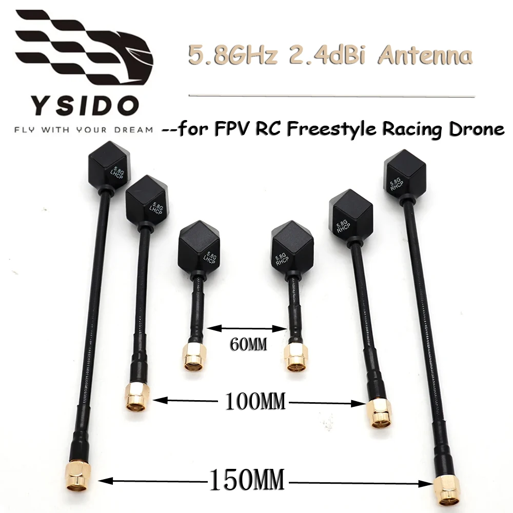 Antena ligera de 5,8 Ghz SMA RPSMA LHCP/RHCP antena de 60MM/100MM/150MM para RC FPV Freestyle Racing Drone accesorios de actualización