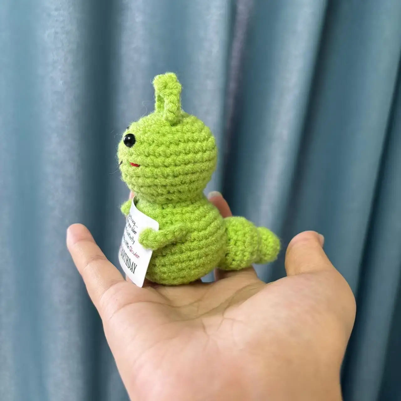 Funny Emotional Support Crochet Caterpillar Home Room Decor Handmade Knitting Caterpillar Doll Desktop Ornament Christmas Gift
