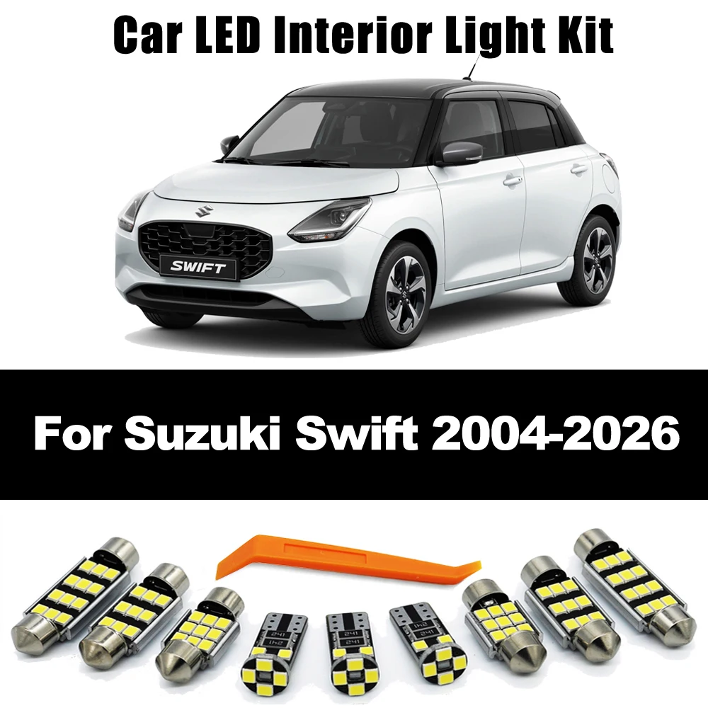 Piezas de coche para Suzuki Swift 2004- 2018 2019 2020 2021 2022 2023 2024 2025 2026 LED luz de lectura Interior Kit de lámpara de placa de matrícula