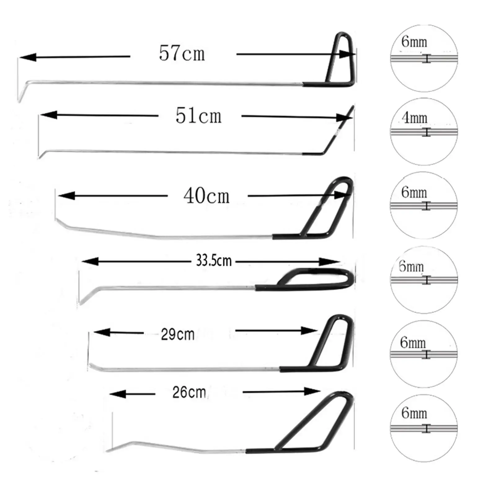 

6Pcs Auto Hooks Rod Dent Repair Kit for Washing Machine Body Car Body