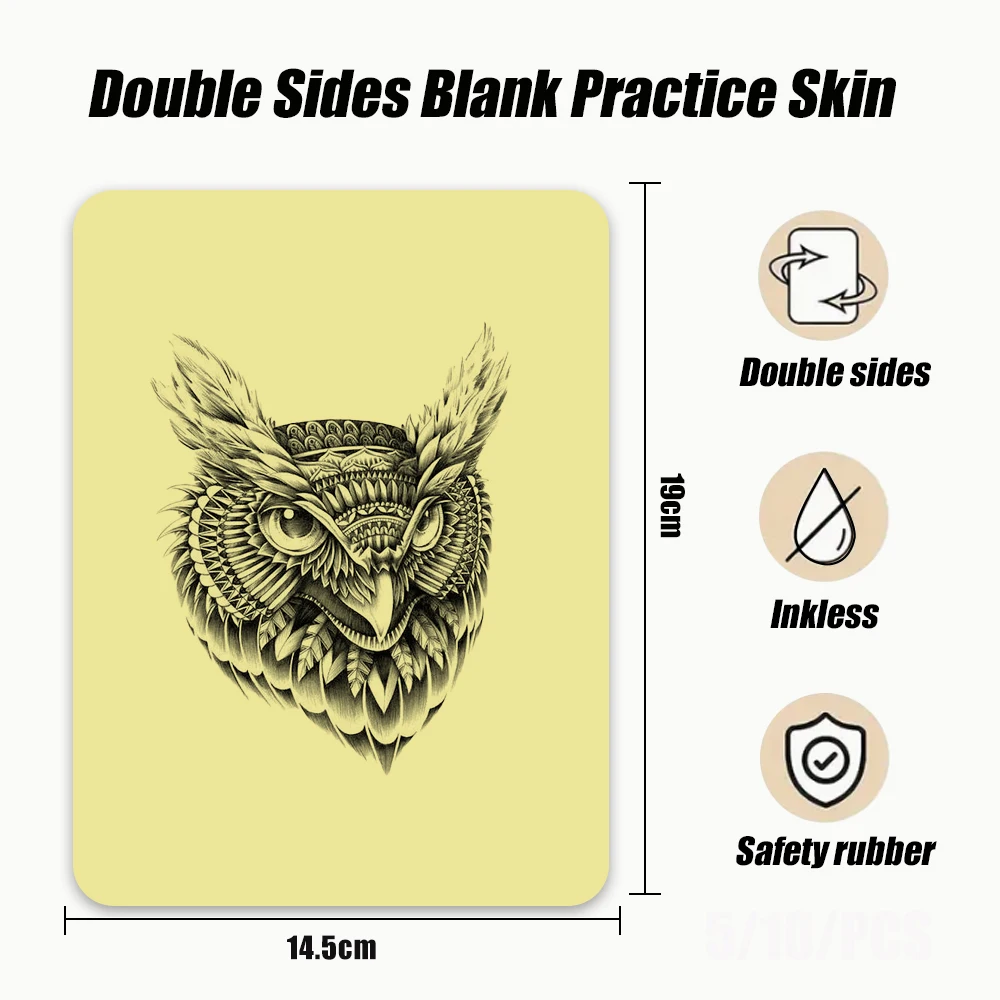 

10/15Pcs Silicone Tattoo Practice Skin Yellow Double Fake Tattoo Skin High Quality Tattoo Beginner Practice Synthetic Leather