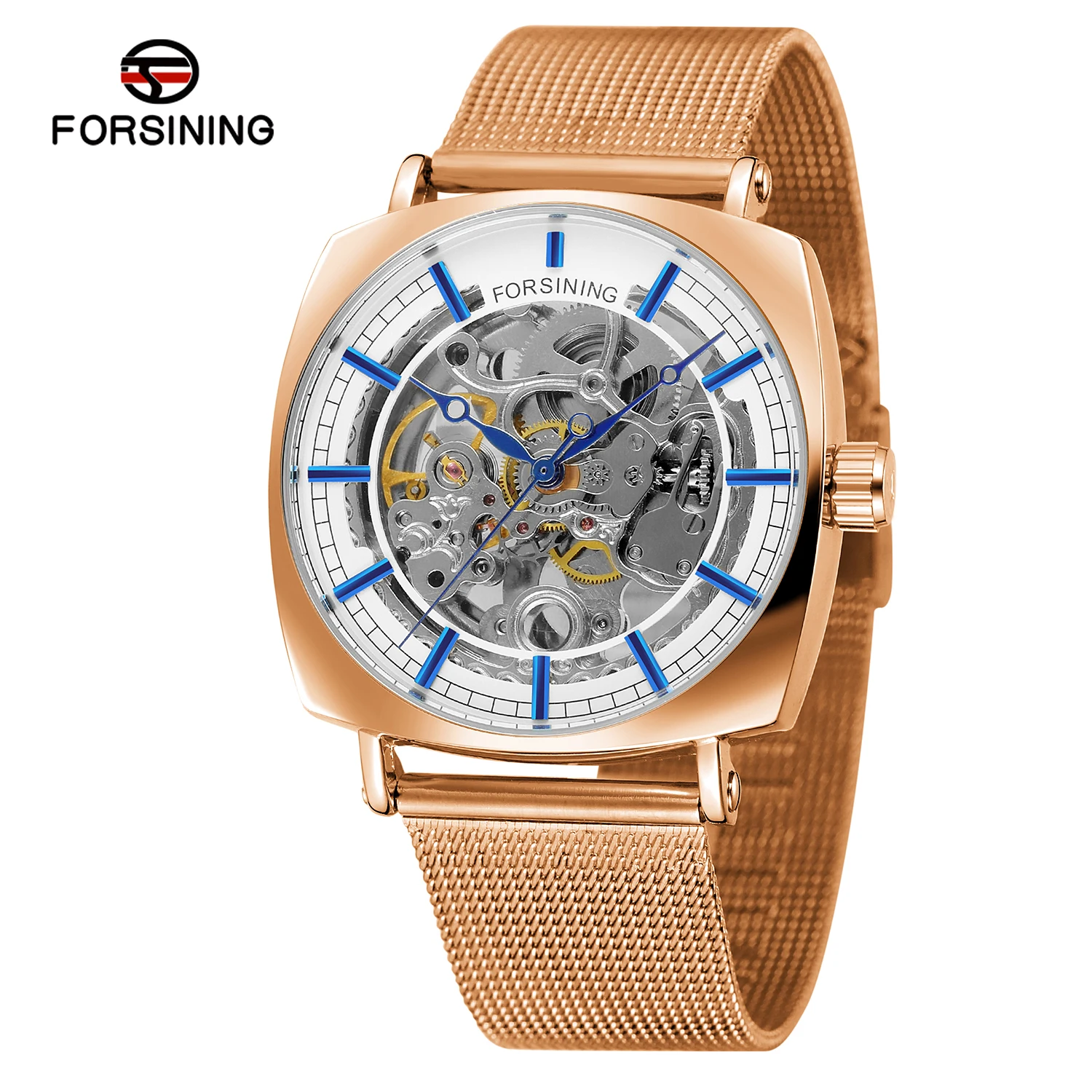 FORSINING Fashionable Men watch hollowed out automatic mechanical watch light luxury clock gift，watches for manl