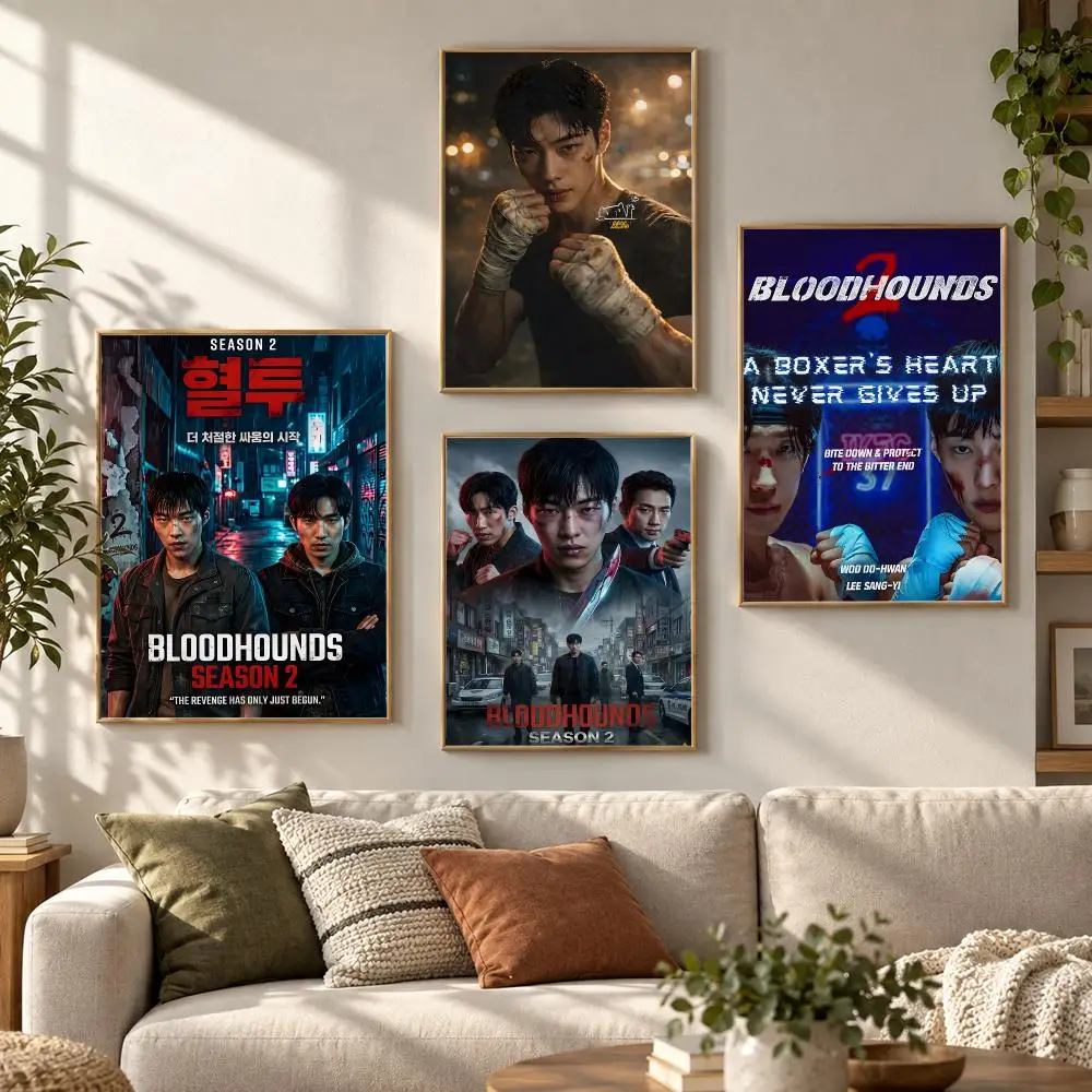 Bloodhounds Korean Action Drama Series Boxing Battles Poster Contemporary Wall Art Print for Bedroom & Living Room, Unframed