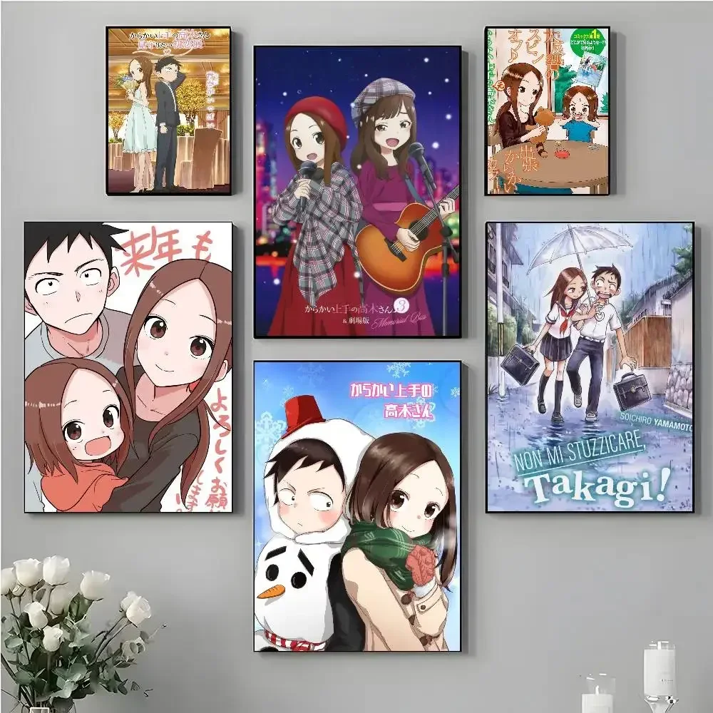 T–Teasing Master Takagi-san Poster Self-adhesive Art Waterproof Paper Sticker Coffee House Bar Room Wall Decor