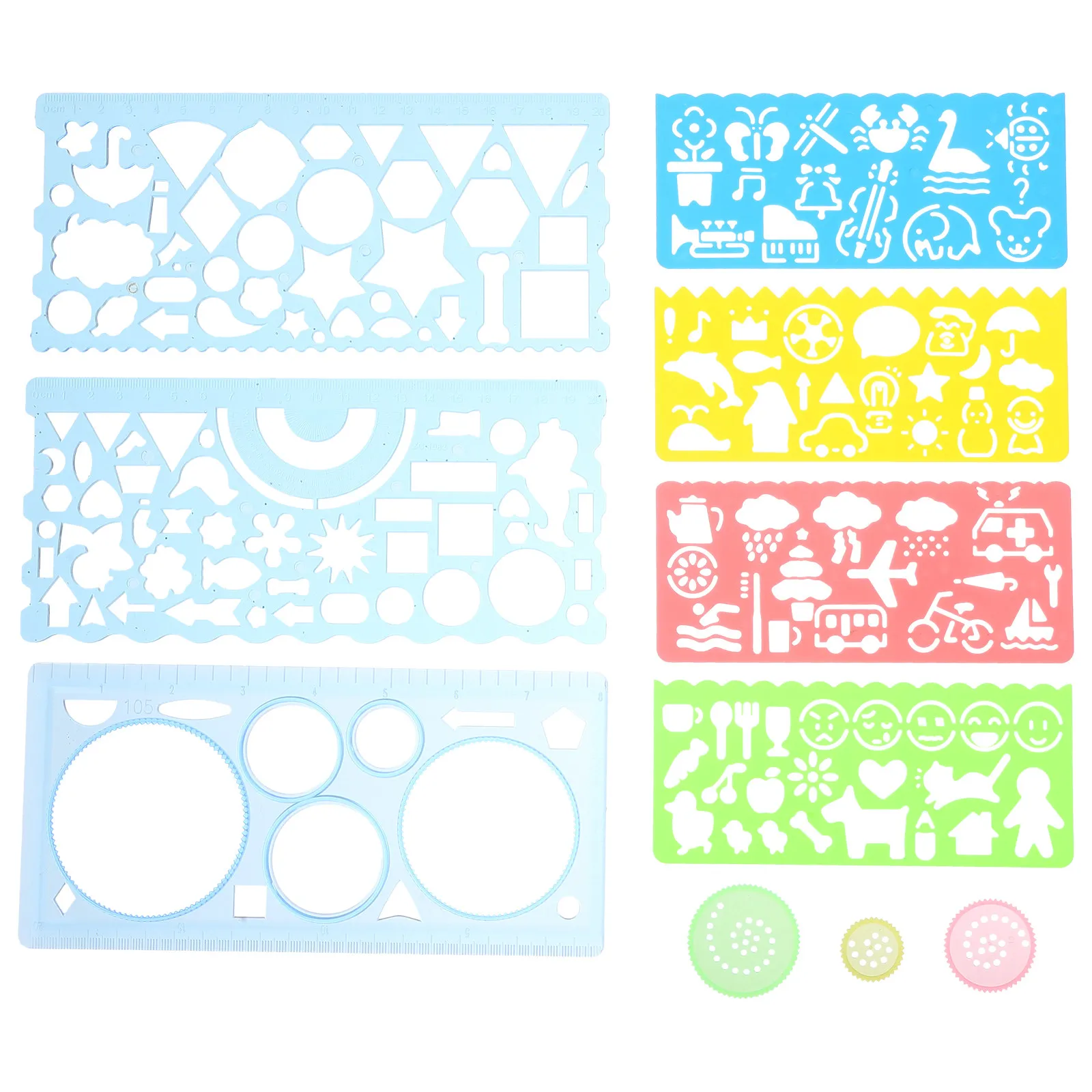 1Set Premium Multi-Functional Architectural Drawing Stencils Set Precision Geometric Ruler Template for Technical Drawing School