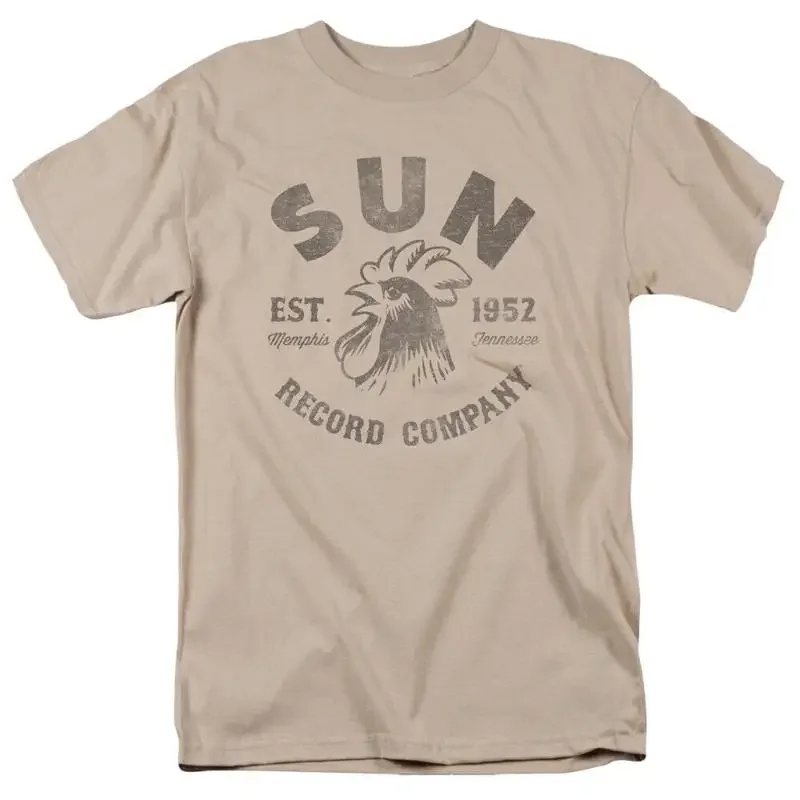 Sun Records Vintage Logo T Shirt Mens Licensed Rock Record Label Sand